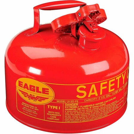 Eagle Mfg Eagle UI-20-FS Type I Safety Can, 2 Gallon with Funnel, Red UI20FS